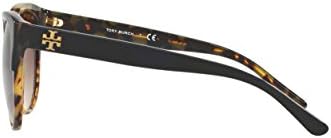 Tory Burch TY7095 Sunglasses 160113-54 - Black/Tortoise Frame, Dark Brown TY7095-160113-54