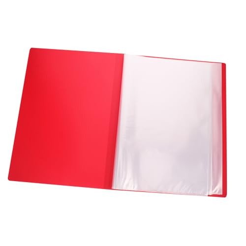 Protège-documents PP résistant rouge et classeur rangement pour feuilles et photos A4