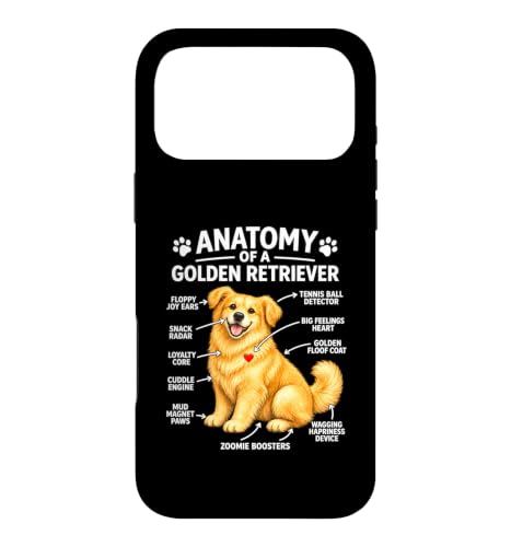 Anatomie d'un Golden Retriever Cadeaux Amusants pour propriétaire de Chien Coque pour iPhone 17 Pro Max