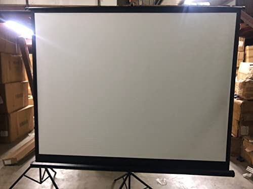 Hanaiette 100inch Projector Screen with Stand,4:3 HD 4K Indoor&Outdoor Foldable Projection Screen with Frame,Auto-shrink Wrinkle-Free Tripod Screen for Movie Home Theatre Office(203x152cms)