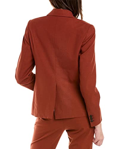 Bcbgmaxazria Women's Relaxed Single Breasted Blazer Long Sleeve Button Front Peak Lapel Jacket, Rust, Large #TOP1