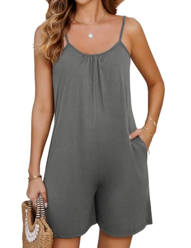 Niwicee Women Casual Jumpsuits Summer V-neck Sleeveless Romper