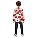 CHIFIGNO Cute Fleece Jacket for Boys Red Poppy Flowers Ladybirds Winter Jacket Boys' Fashion Hoodies Sweatshirts with Pockets for Toddler and Kids, 4T