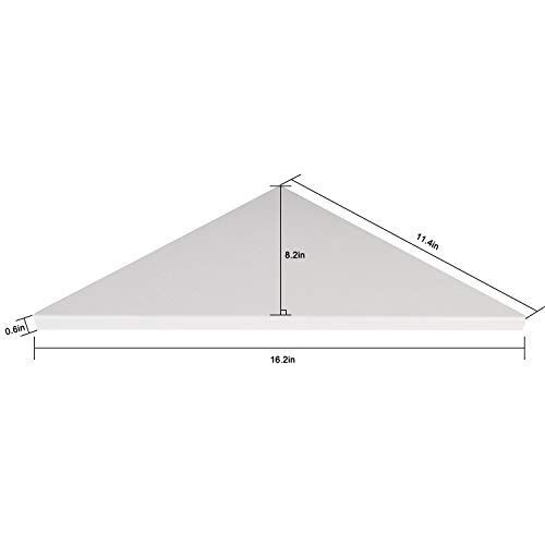 Evron Corner Mounting Shelf,Easy To Install Wall Corner Shelf,Set Of 2 (White Aluminum Shelves With Bendable Point) #TOP4