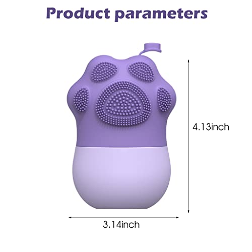 Image of HANNEA Ice Roller for Face Massage & Eye, Anti-Leak Silicone Ice Face Roller Ice Mould With Cleansing Brush, Women Skin Care Ice Facial Roller for Eliminate Edema & Calm Skin, Shrink Pore (Purple)