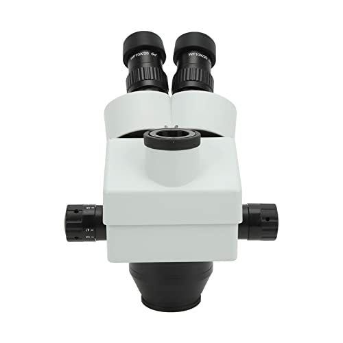 FTVOGUE Cabezal de Microscopio Cabezal de Microscopio Estéreo Trinocular de Vidrio Metálico Zoom de 3,5X a 45X Inclinación de 45 Grados Rotación de 360 ​​Grados para Inspección de Laboratorio de