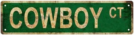 COWBOY CT PEOPLE Metal Tin Street Sign Bar Cafe Garage Cave Home Room Wall Bathroom Farmhouse Garden Porch Patio Decor, 16 x 4 Inch image 5