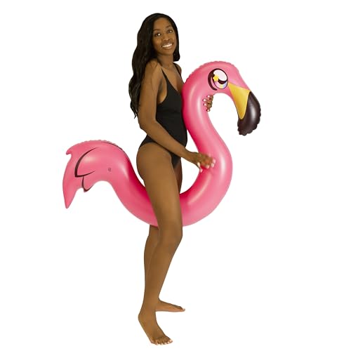 PoolCandy Miami Flamingo Ride-On Inflatable Swim Noodle Pool Float, 64 Inch Pink Animal Water Lounger with Photo RealPrint Design, Heavy Duty PVC Buoyancy Aid, Supports Up to 200 lbs by Poolcandy - Used condition - Image 3