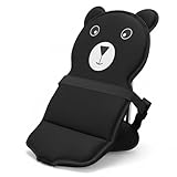 Cartoon Bear Kinder-Gepäcksitz mit Sicherheitsgurt – unverzichtbarer Reise-Koffersitz für Kleinkinder für Familienreisen, Schwarz