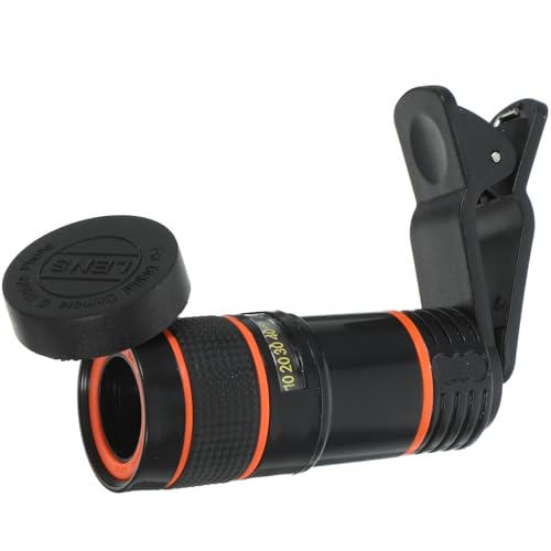 Healifty Lente de Enfoque Largo 8X para Teléfono Móvil Portátil ABS Negro Lente Telefoto Multifuncional Compatible Smartphones para Viajes Fotografía y Videojuegos