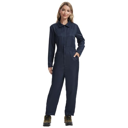ZUADOKL Halloween Costume Women Navy Blue Adult Jumpsuit Coveralls Halloween Cosplay Costume (Blue X-Large)