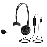 Headset USB com Microfone para Telemarketing, Call Center e Escritório – Fone de Ouvido com Cancelamento de Ruído, Leve e Confortável
