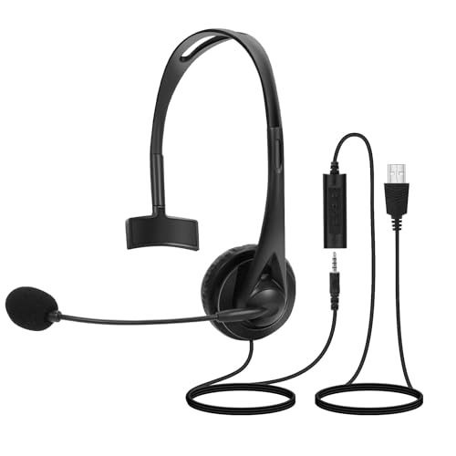 Headset USB com Microfone para Telemarketing, Call Center e Escri...