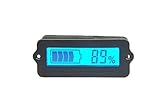 DWZ DC 8-63V Lead Acid Battery Tester, 12V/24V/36V/48V LCD Digital Battery Capacity Monitor Panel Gauge, Lithium Battery Status Indicator, Universal Car Vehicle Auto Electric Quantity Detector Blue