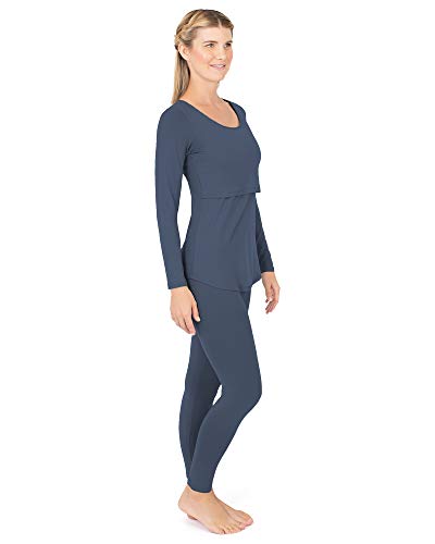 Kindred Bravely Jane Nursing Pajama Set | Nursing Pajamas For Breastfeeding (Slate Blue, Small) #TOP4