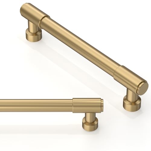 Asimerdeco 10 Pack Champagne Bronze Cabinet Pulls 5 Inch(128mm) Kitchen Cabinet Handles Cabinet Hardware Drawer Pulls