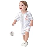 BAICAIYU Baby First Birthday Baseball Jersey and Shorts Suit Set of 2 Kids Stripe Sport Button Shirt and Pants Toddler Fashion Tee (Stripe-D-1,1T,1 Year)