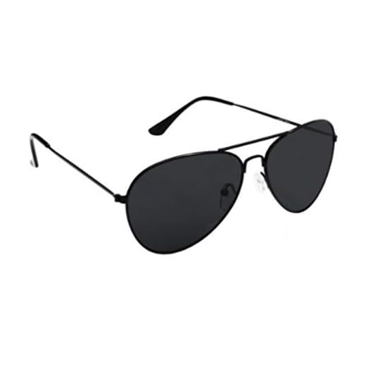 PURECITY© - Lunettes de soleil style aviateur fbi pilote retro vintage 80's Homme Femme - Monture noir verre noir - Tendance fashion