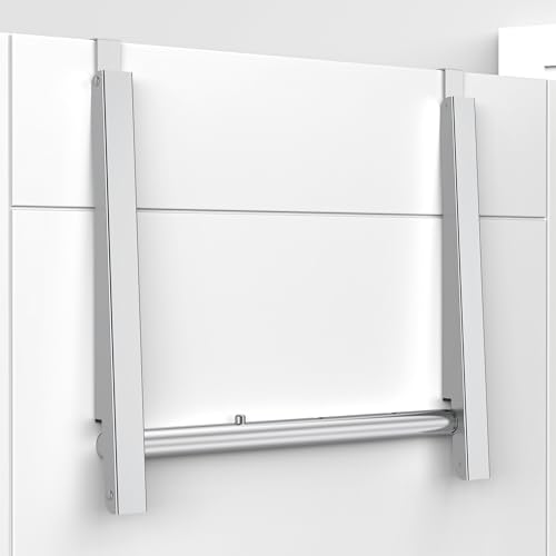 Image of Hleelomi Clothes Drying Rack for Laundry Room Organization,Foldable Over The Door Drying Racks for Saving Space, Silver 2 Racks and A Rod