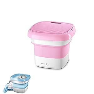 FeeCoz Draagbare mini-wasmachine, opvouwbare halfautomatische kleine slaapzaal reizen thuis zakenreis ondergoed multifunctionele fruit- en groentewasmachine, roze