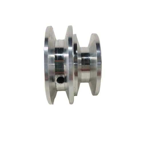 GatherTOOL 1Pc Aluminum Alloy V-Shape Pulley 40-50mm Double Groove Pulley 8-20MM Fixed Bore Wheel for 10MM O V-Belt Power Transmission (Width : 12mm)