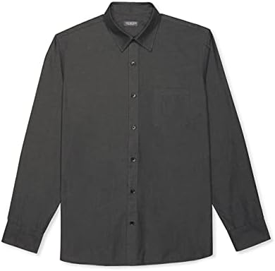 Van Heusen Men's Big u0026 Tall Big Never Tuck Long Sleeve Button Down Shirt,  Black Chambray, Large Tall : Amazon.sg: Fashion