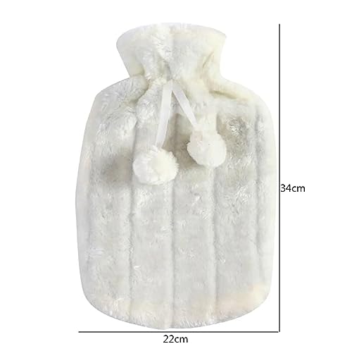 Hot Water Bag With Tight Cover and Plush Fur for Pain Relief - Shoulder, Neck, Muscle, Hand, Feet, Menstrual Cramps - Hot Compress Cold Therapy Mixed Colors