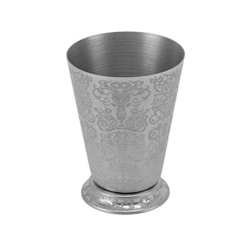 Airshi Mint Julep Cup, Silver Finish Elegant Details Stainless Steel Cup Vintage Style Great Durability for (Totem Texture)
