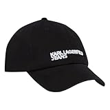 Karl Lagerfeld Jeans, Gorra con Logotipo Esencial para Hombre, Ajuste Regular, Negro, Talla única
