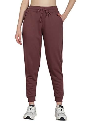 Alan Jones Clothing Women’s Solid Comfort Fit Cotton Joggers Track Pant