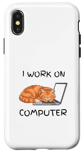 �������ȔL�D���̓��� I Work on Computer �X�}�z�P�[�X iPhone X/XS �p