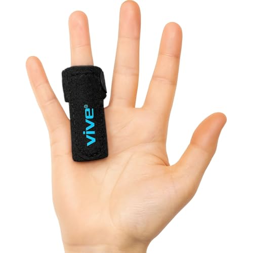 Image of Vive Trigger Finger Splint & Brace- for Middle, Index, Ring, Pinky & Thumb | Finger Straightener & Joint Support for Locked, Bent Fingers - Arthritis, Knuckle Stabilizer- Adjustable Aluminum, Day /Night