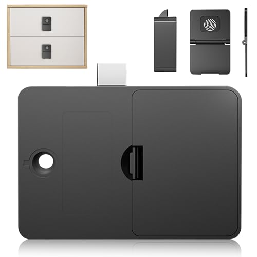 GOEDCH Serratura elettronica per armadio: serratura NFC, serratura intelligente per cassetti, serrature nascoste, sicurezza bambini, senza trapano per armadio, cassetto, armadietti e cassetta delle