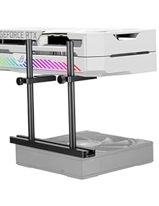 upHere GBS2 Grafikkarten Halterung,Gleitschiene,Dopp... Höhenverstellbare,Verschieb... Halterung,Grafikkarten Halter für Computerkomponenten,GPU Support,Aluminium(128 mm)