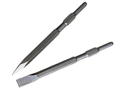 Zebra Premium Tools Z-D04 Demolition Hammer Chisel Bit Set 17 x 280MM Flat & Pointed | 17MM Demolition Rotary Hammer Bits