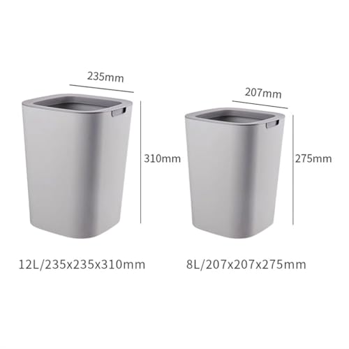 Cubo de basura cuadrado compacto contenedor de interior de 8 litros 3