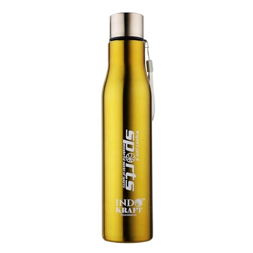 Image of INDICRAFT Stainless Steel Water Bottle 1 litre, Water Bottles For Fridge, School,Gym,Home,office,Boys, Girls, Kids, Leak Proof(MULTICOLOUR,1000 ML, SET OF 1, Model-Diana)
