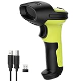 Inateck Lecteur Code Barre sans Fil, Douchette Code Barre 1D avec 2,4 GHz sans Fil et Scanner Filaire USB, Rayon de 35m, Scan Automatique et Précis, 180 Jours D'autonomie en Veille, BCST 60