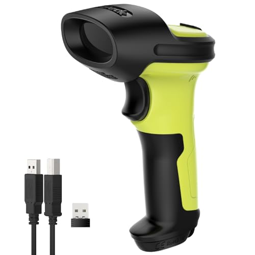 Inateck Barcode Scanner Wireless 2.4 GHz, 35 m Reichweite, Automatisches schnelles und präzises Scannen,180 Tage Standby-Zeit, BCST-60