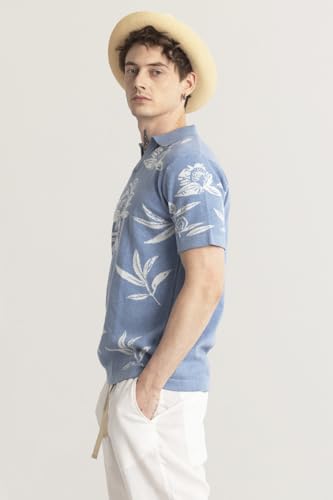 Image of SNITCH FloriqueTee Blue Floral T-Shirt