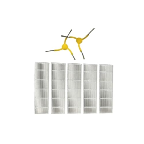 ZebRaz 5 Pezzi Filtro HEPA 2 Pezzi Spazzola Laterale, Compatibile con Dibea D500 D500A PRO D500A Turbo D500B aspirapolvere Robot Pezzi di Ricambio