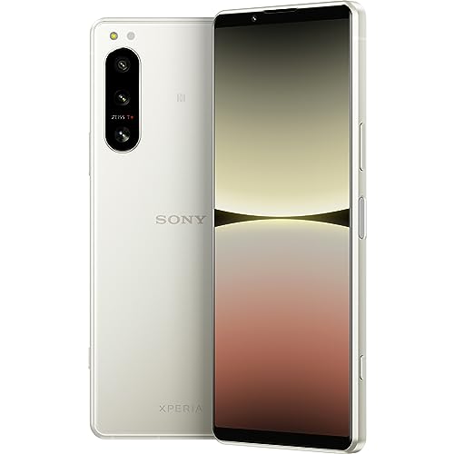 Sony Xperia 5 IV - Smartphone Android, Téléphone Portable Ecran 6.1 Pouces 21:9 Wide HDR OLED - Taux de rafraichissement de 120Hz - Triple Objectif (avec Un revêtement ZEISS T*) - 8Go RAM (Ecru)