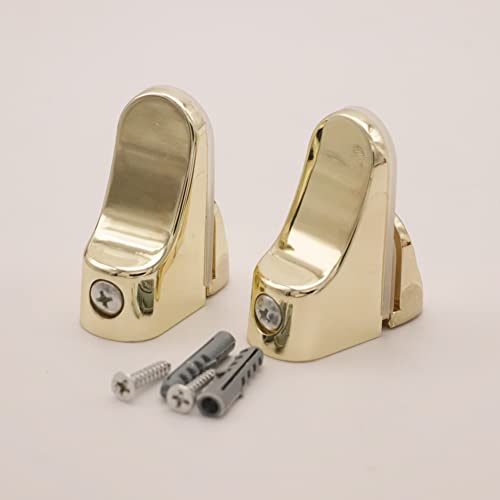 Cucumis Zinc Alloy Glass Clip Kitchen Bathroom Dressing Table Glass Fixing Clip Glass Clamp Glass Bracket Flat Back For Balustrade Staircase Handrail 2 Pcs (Gold) #TOP5