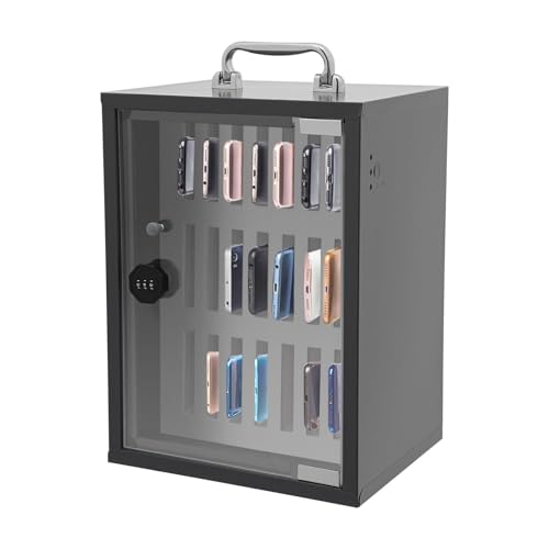 Ncescmal 24-Bit All Steel Cell Phones Storage Cabinet Cell Phone Locker Cabinet Storage Cabinet for Cell Phones with Password