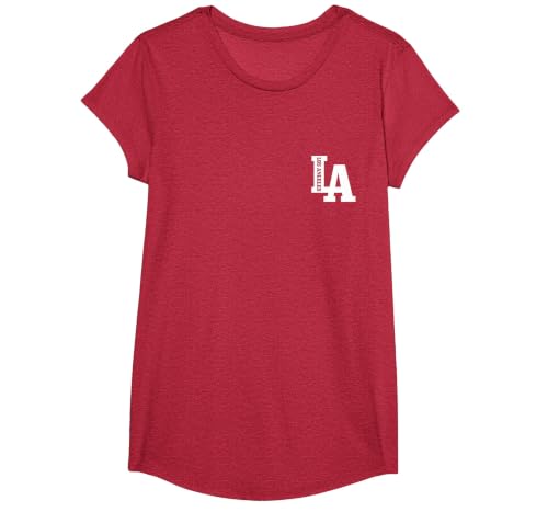 Los Angeles, California, LA Vintage Pride T-Shirt, Girls, Red Heather, X-Small
