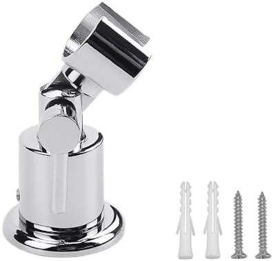 Support Pommeau De Douche Réglable Plaqué Chrome - Fixation Murale Flexible