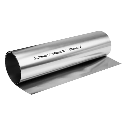 304 Stainless Steel Foil Roll, 0.05mm x 300mm x 3.5M Stainless Steel Sheet, Metal Foil for Crafts, Electronic Equipment, Industry Machinery, Hardware
