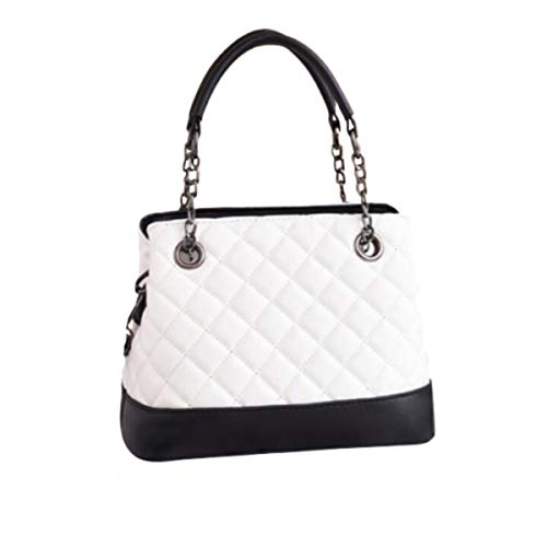 Rare Fig Women Shoulder Bag Quilted PU Leather Handbag For Party, Office, Travel Or Daily Use - White
