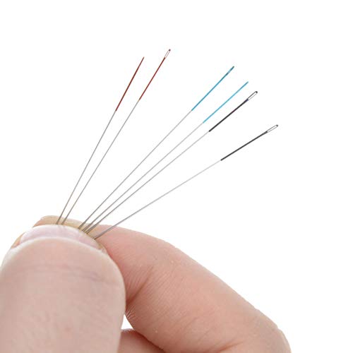 Jollybuy Coloreyes Beading Needles, 6Pc Assortment, 2 Ea - Size 10,11 & 12, Colored Tips For Easy Identification, Use For Loom Weaving Bead Work, Off-Loom Stitch & Jewelry Making W/Seed Beads #TOP2