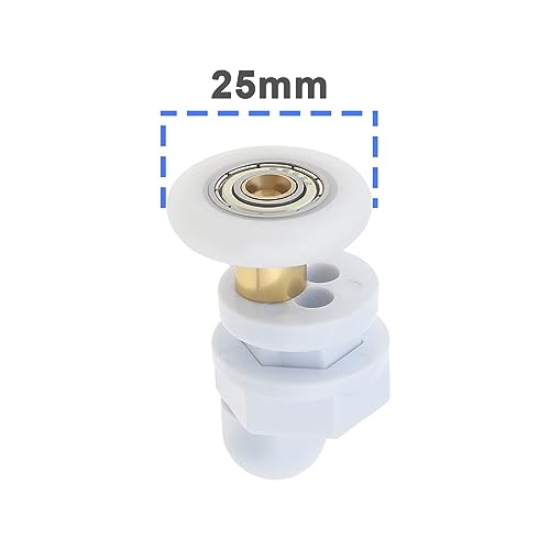 YINETTECH 8PCS Shower Door Rollers: Ultra-Quiet, Replacement Runners Wheels, 25mm Roller Diameter - Image 3